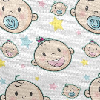 Baby Boy And Girl Eating Pacif Pongee