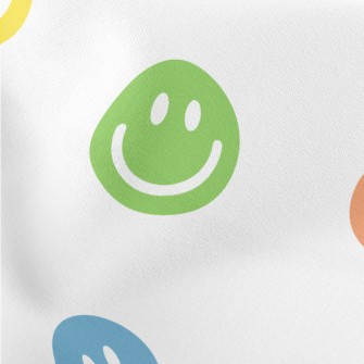 Round Colorful Smiley Face Lightweight Cotton Poplin