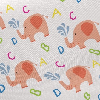 ABCD Elephant Sprays Water Twill