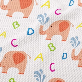 ABCD Elephant Sprays Water Birdseye Piqué