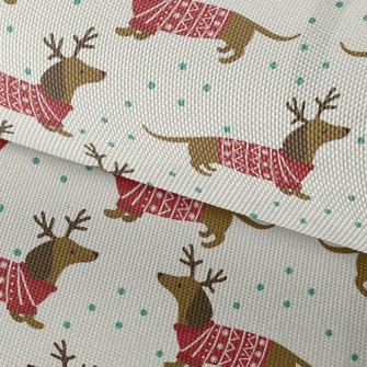 Celebrating Christmas Dachshun Waterproof Oxford