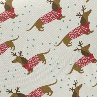 Celebrating Christmas Dachshun Twill