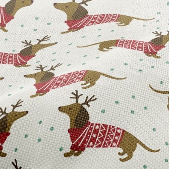 Celebrating Christmas Dachshun Performance Linen