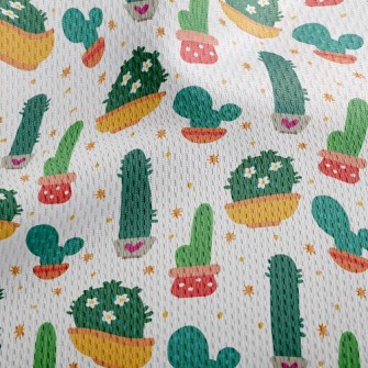 Beautiful Potted Cactus Athletic Mesh Flat Back