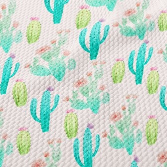 Cactus Flower Family Birdseye Piqué