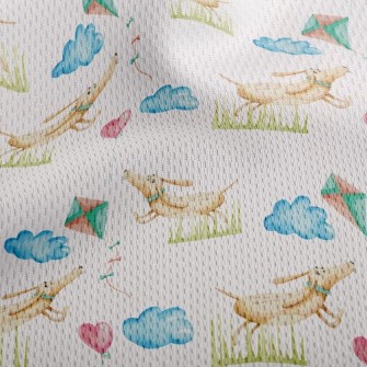 Dachshund Kite Balloon Athletic Mesh Flat Back