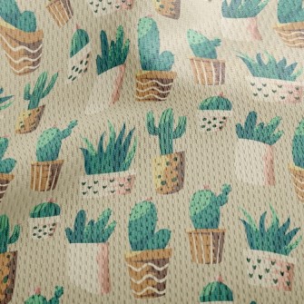 Cactus And Succulent Potted Pl Athletic Mesh Flat Back