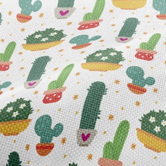 Beautiful Potted Cactus Performance Linen