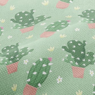 Prickly Cactus Potted Plant Performance Linen