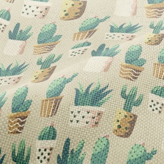 Cactus And Succulent Potted Pl Performance Linen