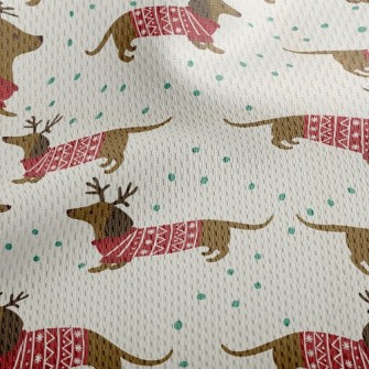 Celebrating Christmas Dachshun Athletic Mesh Flat Back