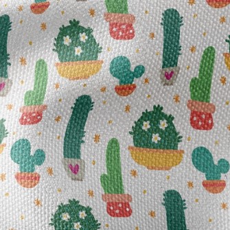 Beautiful Potted Cactus Waterproof Canvas