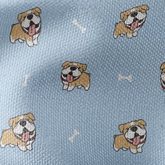 Happy Tongue-out Bulldog Waterproof Canvas