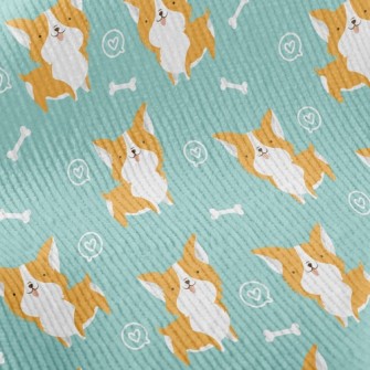 Corgi And Dog Bones Standard Corduroy