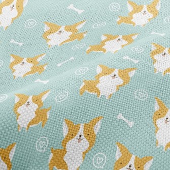 Corgi And Dog Bones Performance Linen