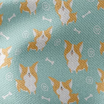 Corgi And Dog Bones Waterproof Canvas