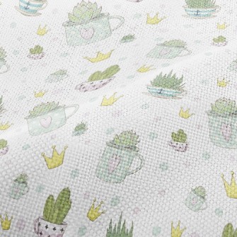 Crown And Succulents Performance Linen