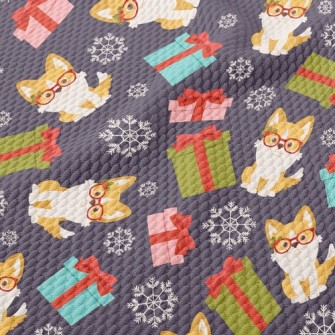 Smart Corgi And Gift Birdseye Piqué