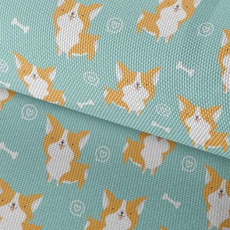 Corgi And Dog Bones Waterproof Oxford