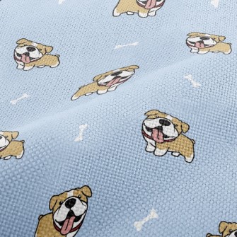 Happy Tongue-out Bulldog Performance Linen