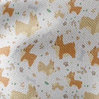 Happy Playing Corgi Dog Waterproof Canvas