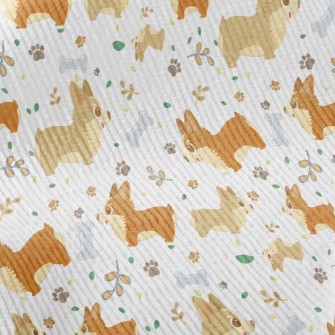 Happy Playing Corgi Dog Standard Corduroy