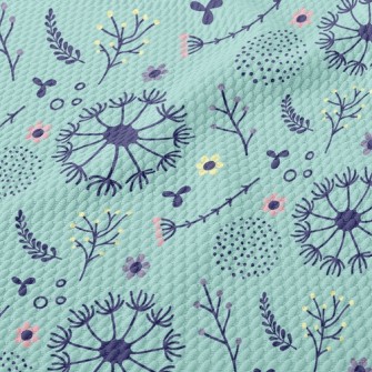 Dandelions And Flowers Birdseye Piqué