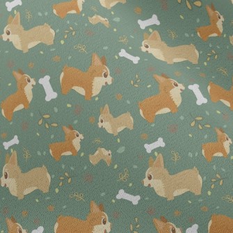 Corgi Chasing Dog Bone Chiffon