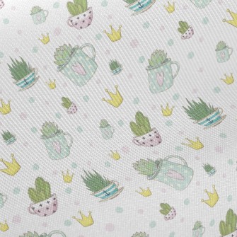 Crown And Succulents Twill
