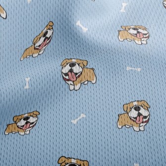 Happy Tongue-out Bulldog Athletic Mesh Flat Back