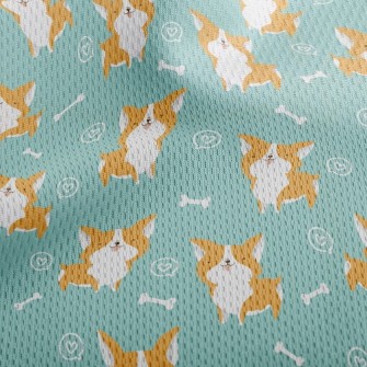 Corgi And Dog Bones Athletic Mesh Flat Back