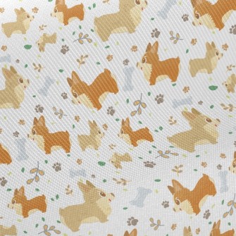 Happy Playing Corgi Dog Twill