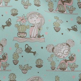 Girl Planting Cactus Chiffon