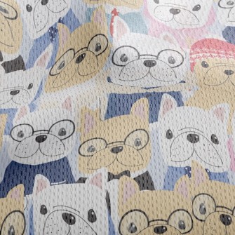 Gentleman Bulldog Standing In  Athletic Mesh Flat Back