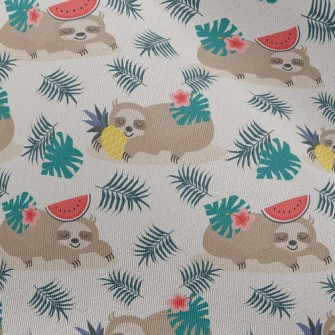 Tropical Fruits And Sloths Chiffon