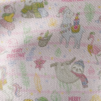 Animals Celebrate Christmas Waterproof Canvas