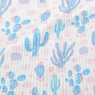 Hand Drawn Cactus Birdseye Piqué