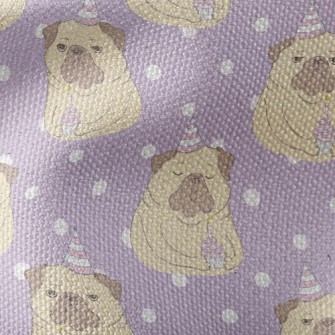 Bulldog Celebrates Birthday Waterproof Canvas