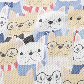 Gentleman Bulldog Standing In  Birdseye Piqué