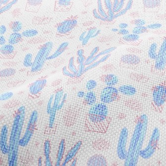 Hand Drawn Cactus Performance Linen