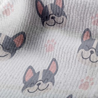 Bulldog With Dog Paw Prints Terry