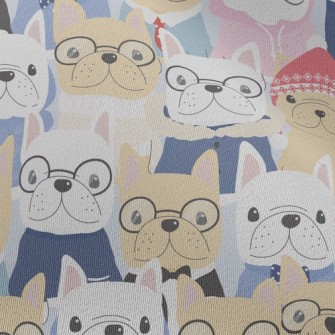 Gentleman Bulldog Standing In  Chiffon