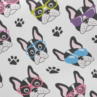 Bulldog With Colored Glasses Twill