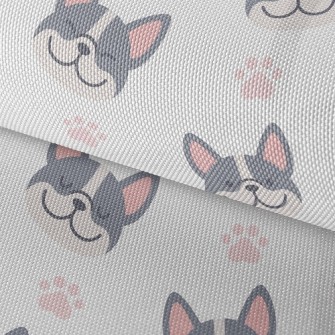 Bulldog With Dog Paw Prints Waterproof Oxford