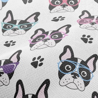 Bulldog With Colored Glasses Performance Linen