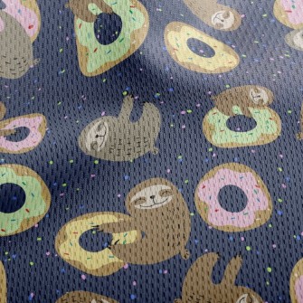 Sloths Love Donuts Athletic Mesh Flat Back