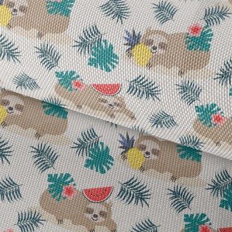 Tropical Fruits And Sloths Waterproof Oxford