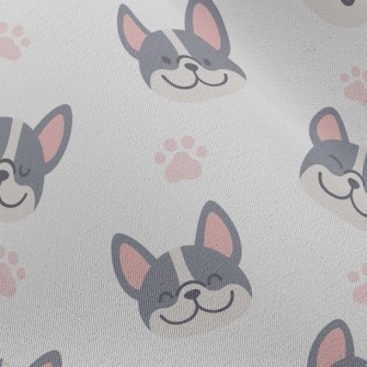 Bulldog With Dog Paw Prints Chiffon