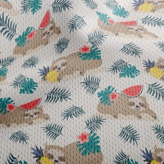 Tropical Fruits And Sloths Athletic Mesh Flat Back