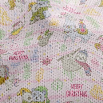 Animals Celebrate Christmas Athletic Mesh Flat Back